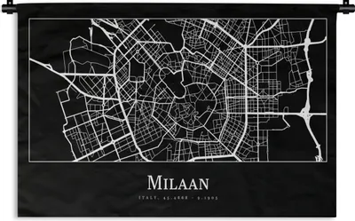 Produktbild von MuchoWow® Wandteppich Wandbehang Mailand - Karte - Stadtplan 120x80 cm Tapisserie Dekoration Wandtuch - Wanddekorationen - Wandtücher