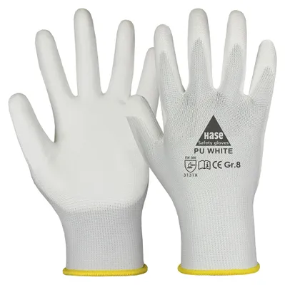 Produktbild von HASE SAFETY GLOVES Arbeitshandschuhe PU, Polyurethanwhite, EN 388, EN 420, weiß, Größe 11