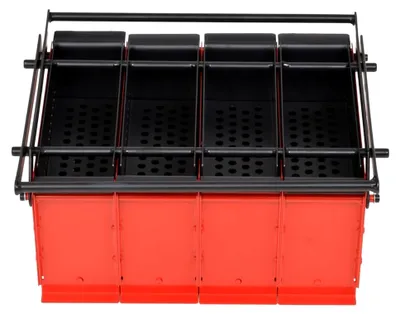 Produktbild von Papierbrikettpresse aus Stahl, 38 x 31 x 18 cm, Schwarz und Rot