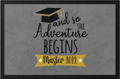 Produktbild von Master 2022 Fußmatte And so the Adventure Begins Masterabschluss Geschenk Absolvent Studium