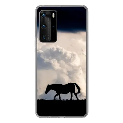 Produktbild von MuchoWow® Handyhülle Schutzhülle Hülle für Huawei P40 Pro Pferd - Wolken - Schatten Silikon Softcase Handy Hülle - Schutz