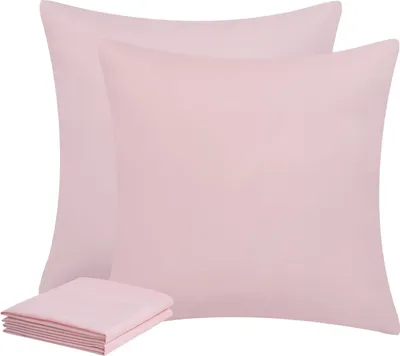 Produktbild von Kissenbezüge, 80 x 80 cm, Set aus 2 – Kissenbezüge 80 x 80 cm, babyrosa mit weichem Mikrofaser-Reißverschluss, Kissenbezug 80 x 80 cm