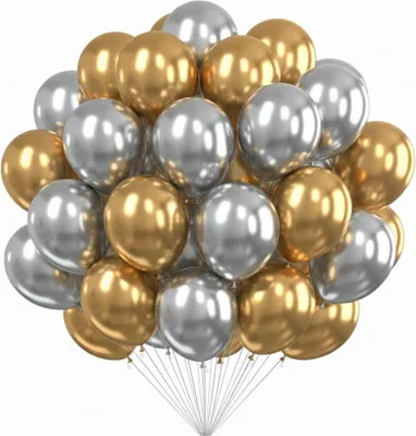Zdjęcie produktu dla Balony metaliczne srebrne złote ślub impreza urodziny rocznica 100 sztuk