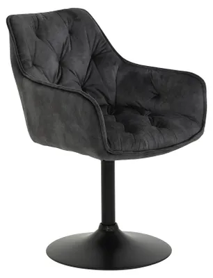 Sessel Birte, 360° drehbar, Samt, Metall, Anthrazit, 1 Stück