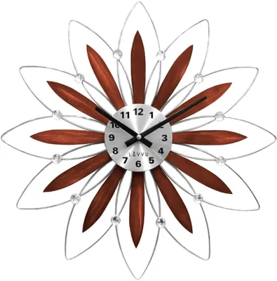 Obrázek produktu pro Dřevěné hodiny LAVVU CRYSTAL Flower LCT1114, 50 cm
