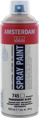 Produktbild von Amsterdam Sprühfarbe Spraydose hochpigmentiert 400 ml Schwarz Transparent 745