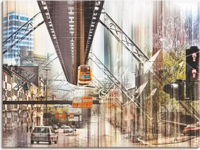 Produktbild von ARTland Leinwandbild Wuppertal NRW Ruhrgebiet Collage Größe: 60x45 cm