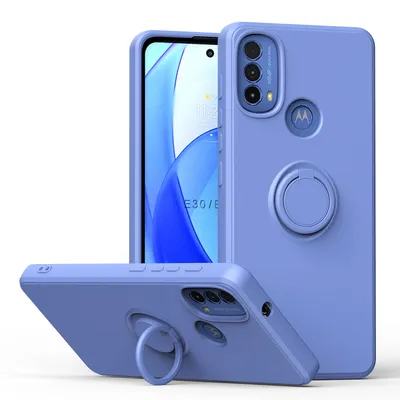 Obrázek produktu pro Moto E20 / E30 / E40 Pouzdro, s prstencovým držákem a stojánkem, odolné proti poškrábání, měkký silikon pouzdro pro Motorola Moto E20 / E30 / E40 Fialový