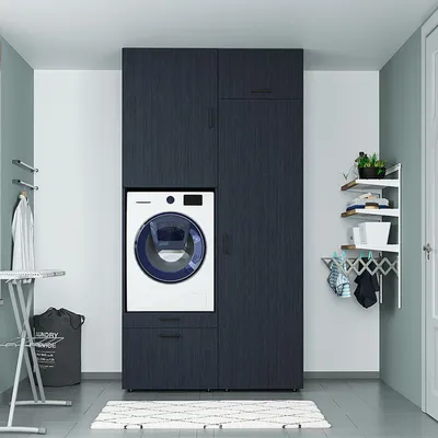 Produktbild von Roomart SERIE 2 Schrankwand 127 cm breit, Schwarz-Eiche