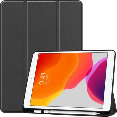 Obrázek produktu pro Pouzdro pro iPad 10.2 2019, ultratenký měkký zadní kryt TPU ochranné pouzdro s vestavěným držákem pera iPad, automatický spánek/probuzení, pro 10,2" iPad 7. generace, černý