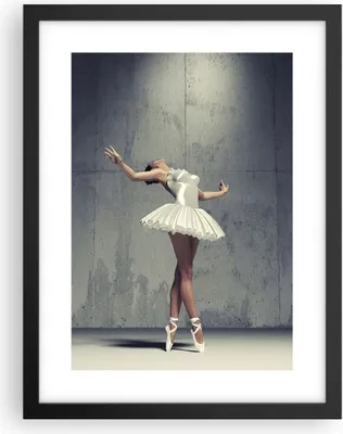 Produktbild von Gerahmtes Poster - Schwarzer Rahmen - Ballerina Weiß Wand - 30x40 cm - Wand Bild - Wanddeko - Wandbilder - Kunstposter - Wandposter - Bilderrahmen - Bilder - Kunstdruck - Wandbild - P2BPA30x40-4344