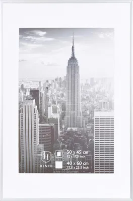 Image de Cadre photo Henzo Manhattan 40 x 60 cm, aluminium argenté avec passe-partout