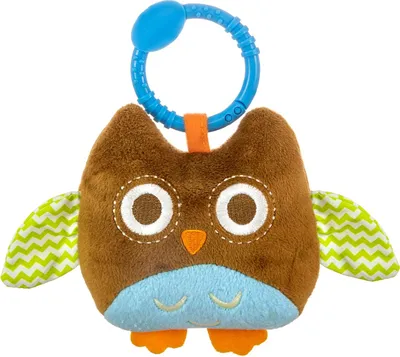 Image de Jouet suspendu pour poussette avec hochet, Milly Mally - Hibou, marron