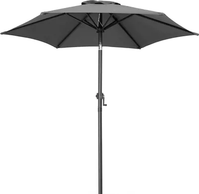 Produktbild von Kingsleeve® Sonnenschirm Balkon 200cm UV Schutz 80+ Schutzhülle Kurbel Strandschirm Neigbar Anthrazit Wasserabweisend Aluminium Windöffnung Gartenschirm