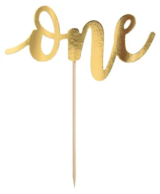 Cake Topper One 19 cm – goldener Tortenaufsatz für Geburtstag