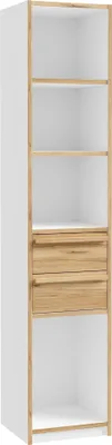 Produktbild von Standregal >SMARTROOM< in Weiss / Catania Eiche - 44,4x215x42cm (BxHxT)