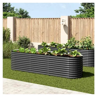 Produktbild von Hochbeet 320x80x81 cm aus verzinktem Stahl in Grau