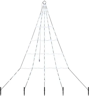 Image de vidaXL Arbre de Noël LED avec piquet de terre Blanc froid 182 cm Métal