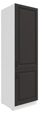Produktbild von Küchen Hochschrank 60 cm Stilo Grau + Weiss Küchenzeile Küchenblock