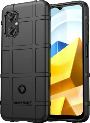 Produktbild von Mobigear Rugged Shield  POCO M5 Hülle Flexibles TPU Backcover Stoßfest - Schwarz