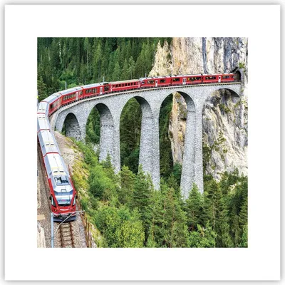 Produktbild von Poster - Poster ohne Rahmen - Viadukt Landwasser Zug - 30x30 cm - Wand Bild - Wanddeko - Wandbilder - Kunstposter - Wandposter - Bilder - Kunstdruck - Wanddekoration - Wandbild - P2XAC30x30-4605