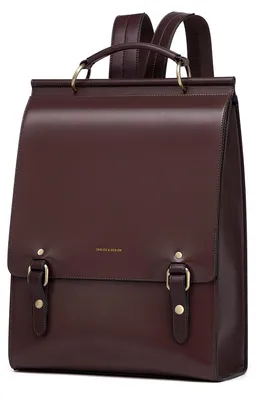 Immagine prodotto di Omgoods - Elegante zaino da donna in vera pelle con scomparto per laptop