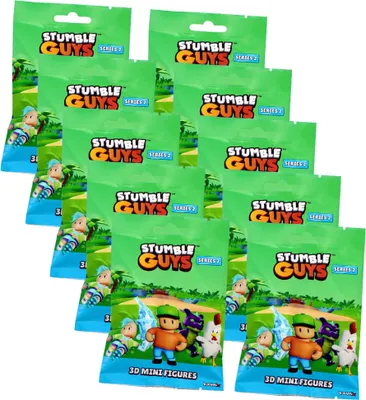 Produktbild von Stumble Guys 3D Sammelfiguren Serie 2 - Chrome Crystal Figur - 10 Tüten