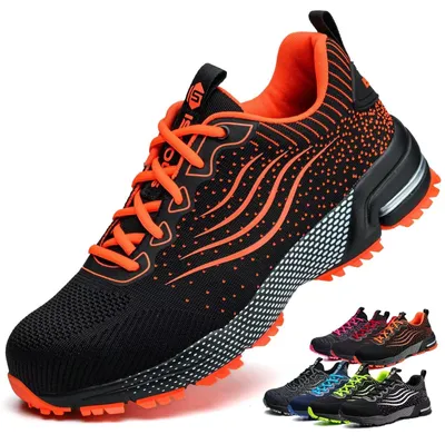 Immagine prodotto di Scarpe antinfortunistiche da uomo/donna - Puntale in acciaio - Antiscivolo - Leggere - Traspiranti - Ammortizzanti - Calzata confortevole - Scarpe da lavoro
