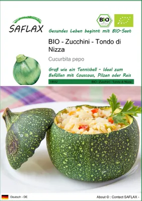 Produktbild von SAFLAX - BIO - Zucchini - Tondo di Nizza - 5 Samen - Cucurbita pepo