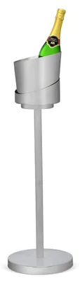 Champagnerkühler mit Ständer, Edelstahl matt, 2,5 l, Höhe 85 cm