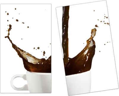 Produktbild von Spritzschutz Herdabdeckplatte Schneidebrett aus Glas Kaffeespritzer 2-Teilig (60x52cm)
