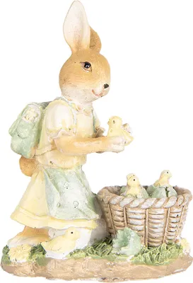 Immagine prodotto di Clayre & Eef Figura decorativa di coniglio 10x6x13 cm Plastica beige