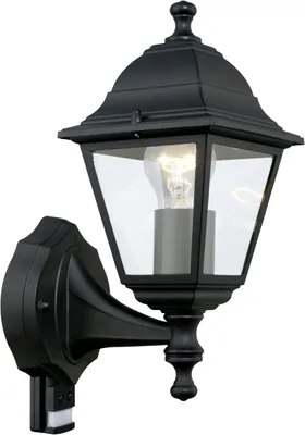 Produktbild von Eglo Außen-Wandleuchte Belfort 1 schwarz mit Bewegungsmelder E27 60 W