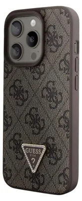 Immagine prodotto di Guess, custodia protettiva Triangle Diamond 4G per Apple iPhone 15 Pro, marrone