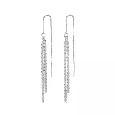 Produktbild von Paar Ohrhänger Ohrschmuck lange Ohrhänger Damenohrringe Ohrstecker Zirkonia (GESCHENKIDEE, Sterling Silber 925), inklusive Geschenkschachtel