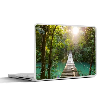 Produktbild von MuchoWow® Laptop Aufkleber Sticker Cover Dschungel - Wasser - Brücke - Natur - Pflanzen 40x30 cm - Laptop Dekoration - Selbstklebend