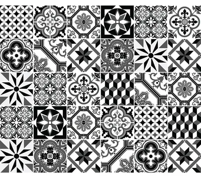 Obrázek produktu pro Samolepicí obkladové nálepky do kuchyně a koupelny – 30 cementových obkladových nálepek Azulejos Caracena – 30 nálepek o rozměrech 20 x 20 cm