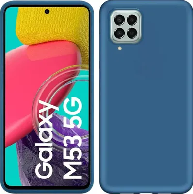 Produktbild von Galaxy M53 5G Hülle, Flüssig Silikon Weich Gummi Schutzhülle für Samsung Galaxy M53 5G Blau