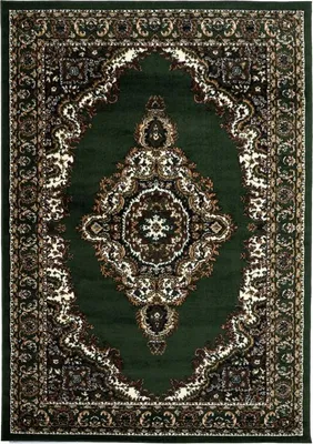 Produktbild von Teppich Orientalisch kurzflor Klassisch Wohnzimmer, Esszimer, Flur- Grün, Farbe:G8757, Size:240x340 cm