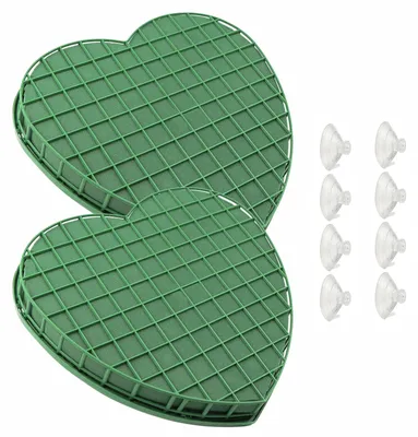 Steckschaum Herz 2er-Set, 20x21x4,6 cm, mit Saugnäpfen