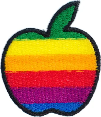 Produktbild von Apfel Regenbogen Bügelbild LGBTQ+ Aufnäher Aufbügler Miniblings Frucht bunt 3 5x4cm