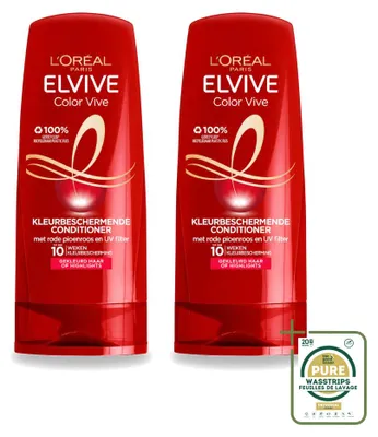 Image de 2 x Après-shampooing L'Oréal Elvive Color Vive pour cheveux colorés, 200 ml - Pack économique - 2 pièces