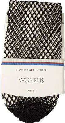 Obrázek produktu pro Dámské nízké síťované ponožky TH TOMMY HILFIGER 473021001200, 999 Black, ONE SIZE, Polyamid 90%,Elastan 10%