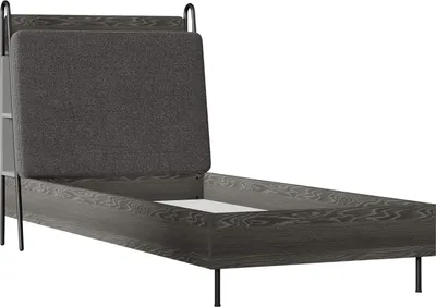 Produktbild von Bett in Schwarz und Eiche Optik
