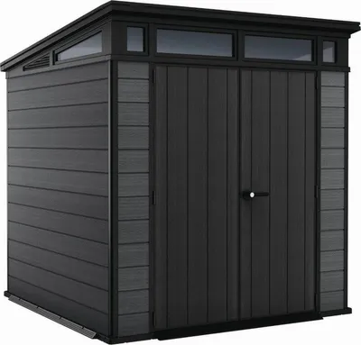 Produktbild von Gartenhaus Keter Cortina 7x7 graphit, mit Boden, wetterfest, wartungsfrei