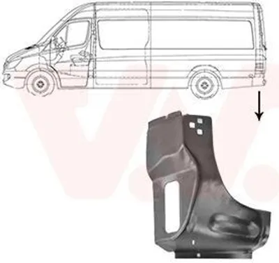 Produktbild von VAN WEZEL Seitenwand Reparaturblech passend für MERCEDES-BENZ SPRINTER 3,5-t Kasten (906) SPRINTER 3-t Kasten (906) SPRINTER 3,5-t Bus (906) für VW