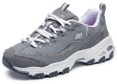 Produktbild von Skechers Damen D'lites Me Time Sneaker, Gray Trubuck Mesh White Trim, 35 EU