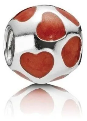 Produktbild von Pandora Charm Rote Herzen Emaille Sterling-Silber 790543EN17