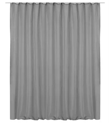 Produktbild von Vorhang Kräuselband Grau 290x245 cm breit Gardine Wildseide Optik halbtransparent