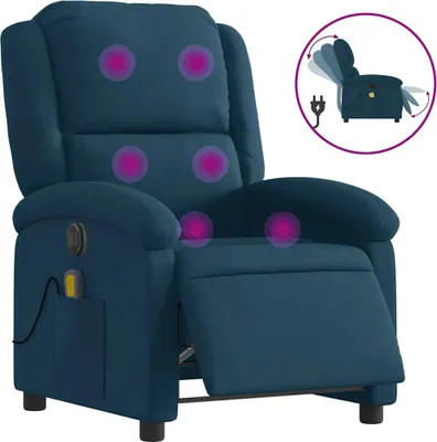 Obrázok produktu pre masážne kreslo vidaXL Electric Blue Velvet